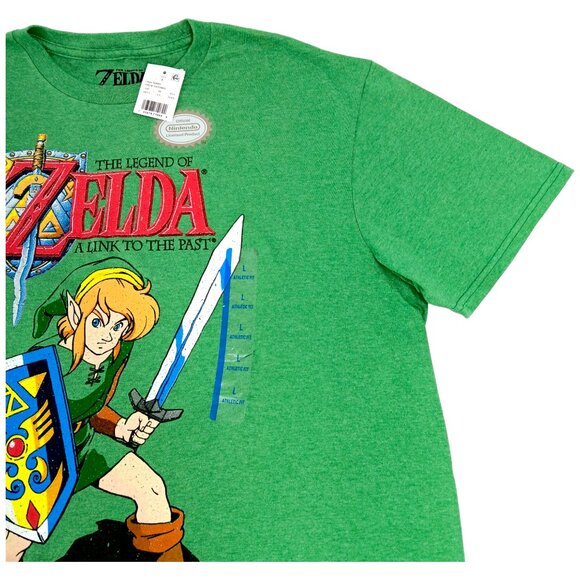 NINTENDO- Zelda- Men's T-shirt with Link Character-- SIZE LARGE--Green- Red - Picture 7 of 10